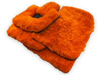 Orange Sheepskin Floor Mats For Rolls Royce Wraith 2013–2023 Er56 Design - AutoWin
