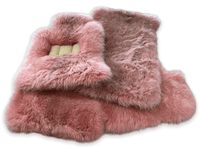 Pink Sheepskin Floor Mats For Rolls Royce Cullinan Er56 Design Brand - AutoWin