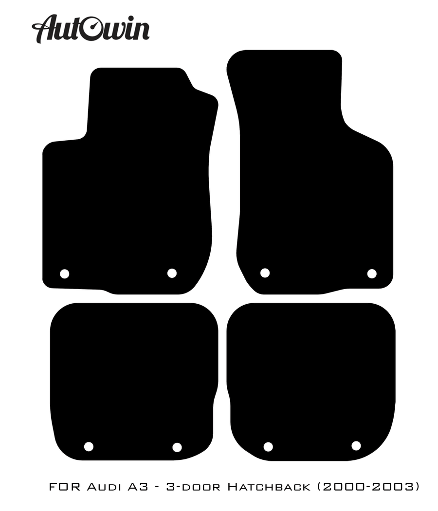 Red Floor Mats for Audi A3 - 3-door Hatchback (2000-2003) | ER56 Design - AutoWin