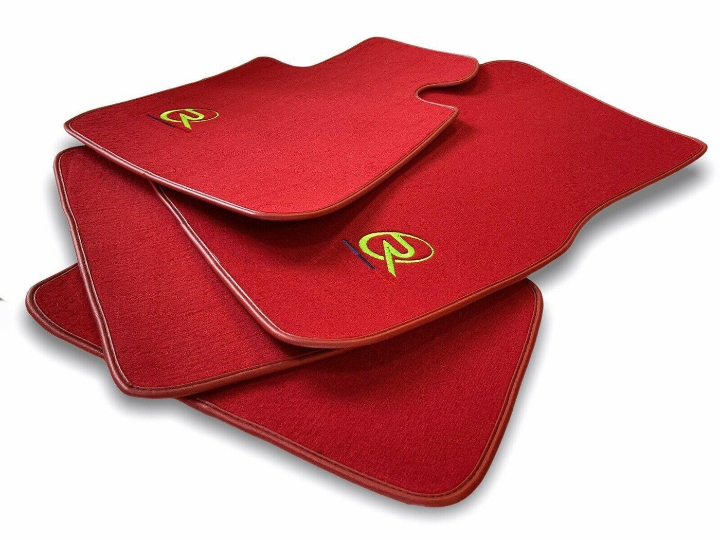 Red Floor Mats For BMW 3 Series E36 4-door Sedan ROVBUT Brand Tailored Set Perfect Fit Green SNIP Collection - AutoWin