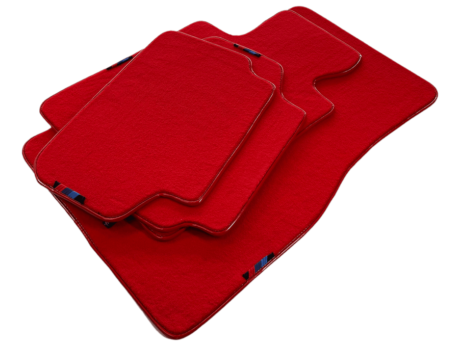Red Floor Mats For BMW M4 Series F82 With M Package AutoWin Brand - AutoWin