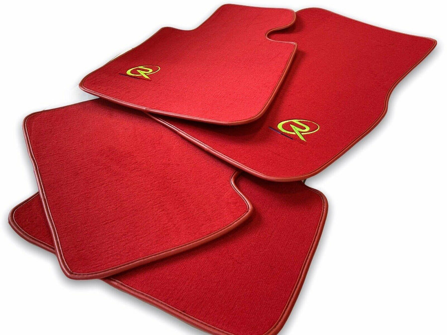 Red Floor Mats For BMW M8 F92 2-door Coupe ROVBUT Brand Tailored Set Perfect Fit Green SNIP Collection - AutoWin