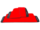 Red Floor Mats For Tesla Model 3 With Alcantara Leather - AutoWin