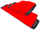 Red Floor Mats For Tesla Model 3 With Alcantara Leather - AutoWin