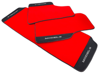Red Floor Mats For Tesla Model S With Alcantara Leather - AutoWin