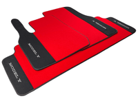Red Floor Mats For Tesla Model Y With Alcantara Leather - AutoWin
