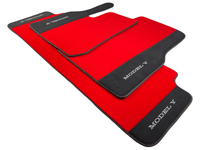 Red Floor Mats For Tesla Model Y With Alcantara Leather - AutoWin