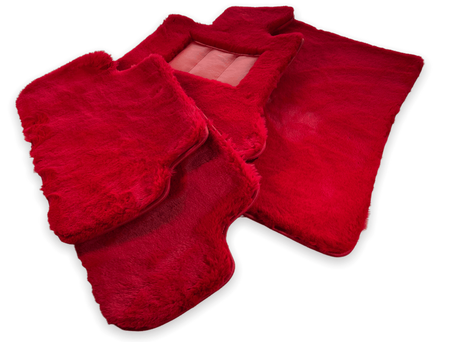 Red Sheepskin Floor Mats For Rolls Royce Wraith 2013–2023 Er56 Design - AutoWin