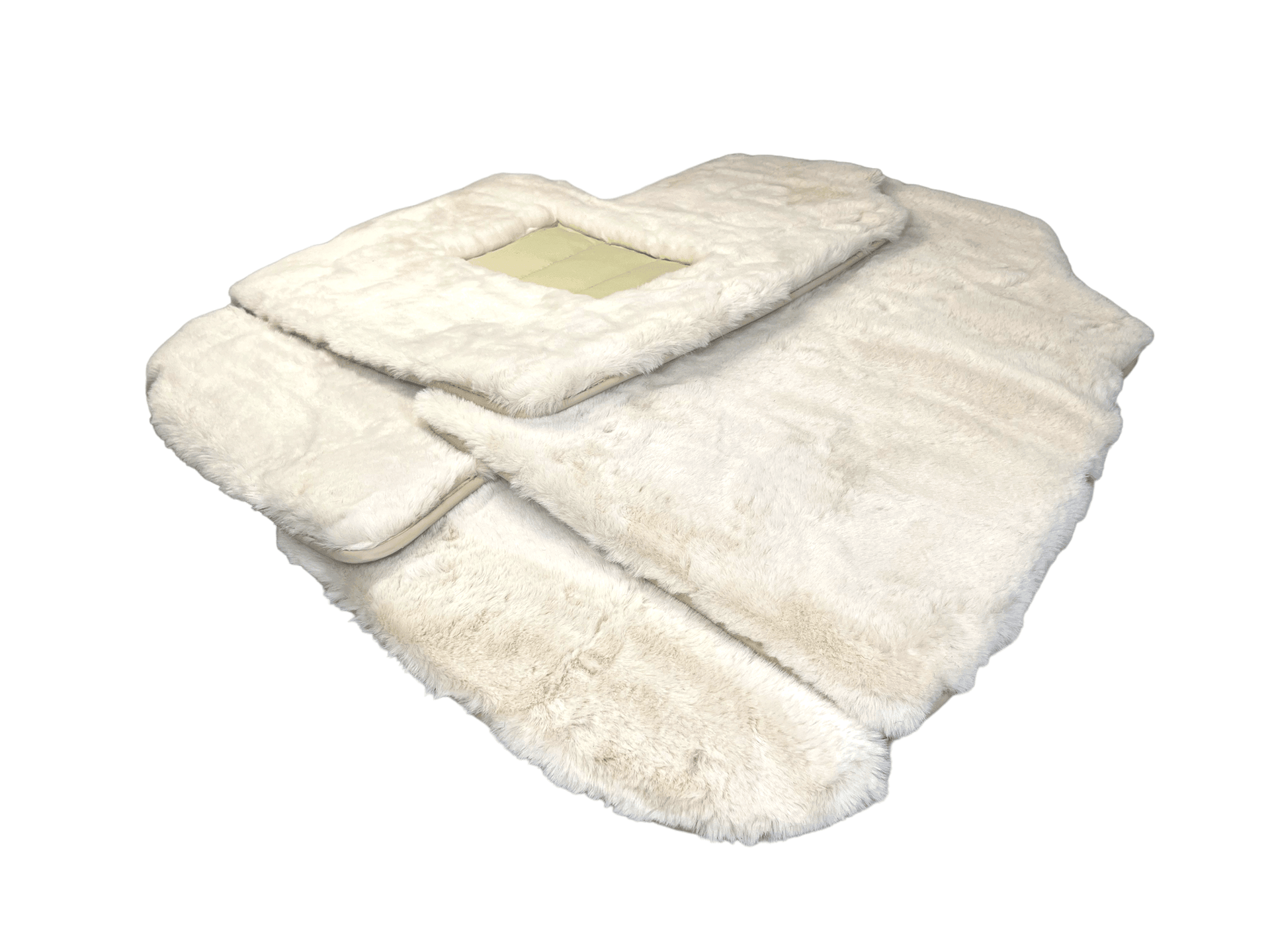 White Sheepskin Floor Mats For Bentley Continental GT (2003–2011) Er56 Design - AutoWin