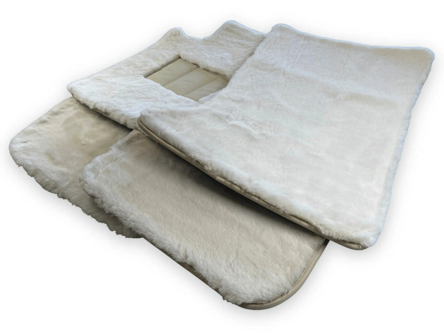 White Sheepskin Floor Mats For Bentley Flying Spur (2013-2019) Er56 Design Brand - AutoWin