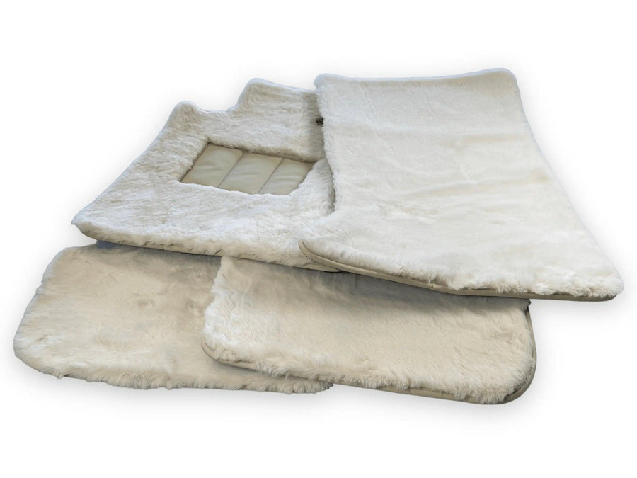 White Sheepskin Floor Mats For Bentley Flying Spur (2013-2019) Er56 Design Brand - AutoWin