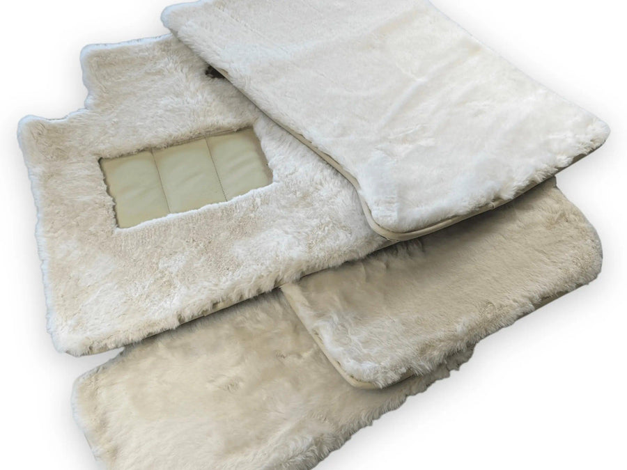 White Sheepskin Floor Mats For Bentley Flying Spur (2013-2019) Er56 Design Brand - AutoWin