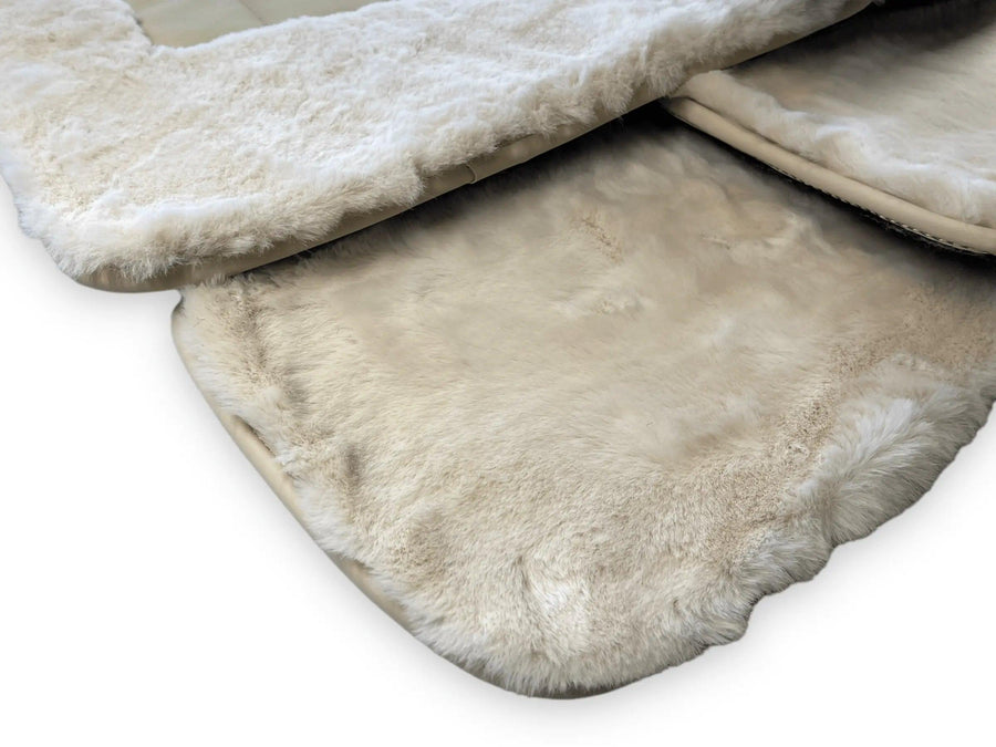 White Sheepskin Floor Mats For Bentley Mulsanne (2010-2020) Er56 Design Brand - AutoWin
