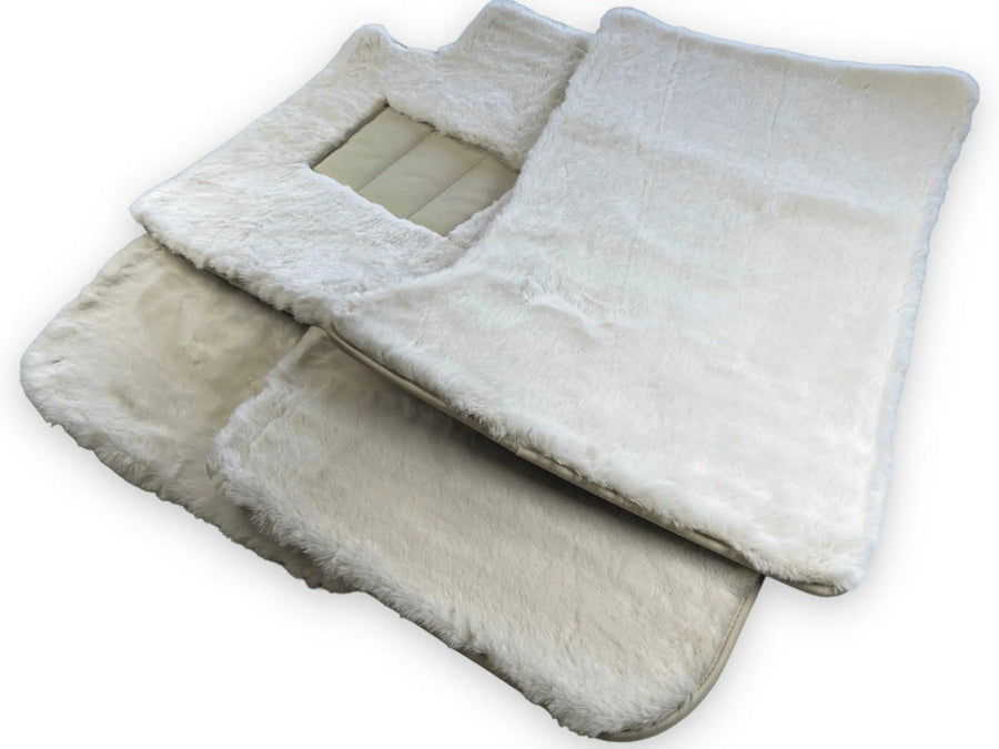 White Sheepskin Floor Mats For Bentley Mulsanne (2010-2020) Er56 Design Brand - AutoWin