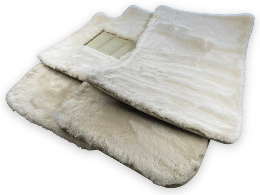 White Sheepskin Floor Mats For Bentley Mulsanne (2010-2020) Er56 Design Brand - AutoWin