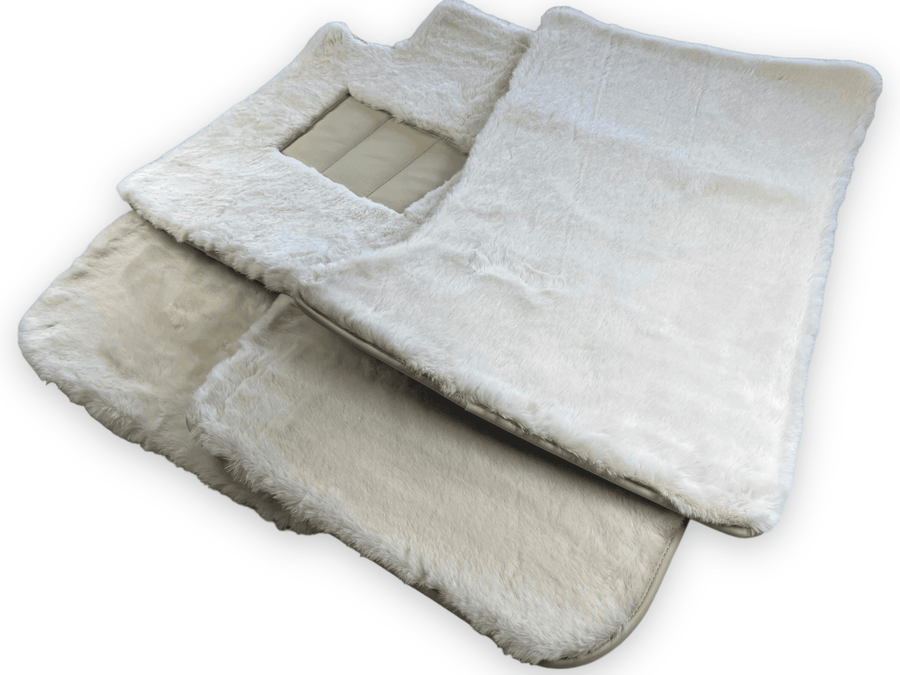 White Sheepskin Floor Mats For Rolls Royce Cullinan Rr31 2018-2023 Er56 Design Brand - AutoWin