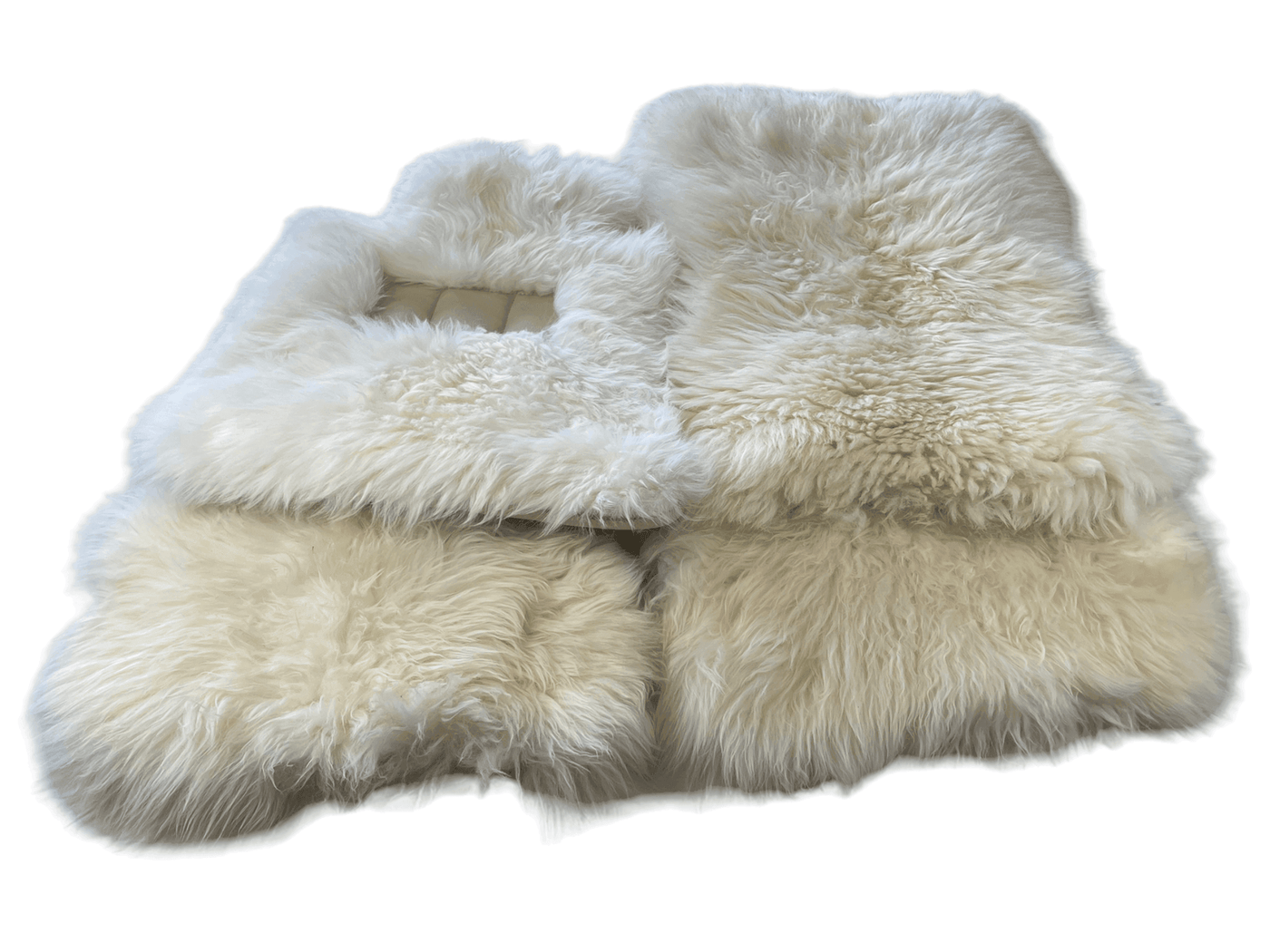 White Sheepskin Floor Mats For Rolls Royce Phantom VIII (2017-2024) ER56 Design Brand - AutoWin