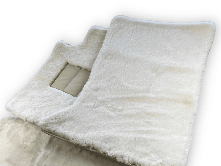 White Sheepskin Floor Mats For Rolls Royce Phantom Drophead Coupe - AutoWin